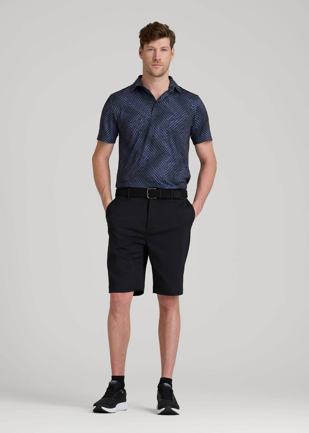 American Tall Online Shop | Golf Performance Polo Shirt for Tall Men in Future Dusk Chevron