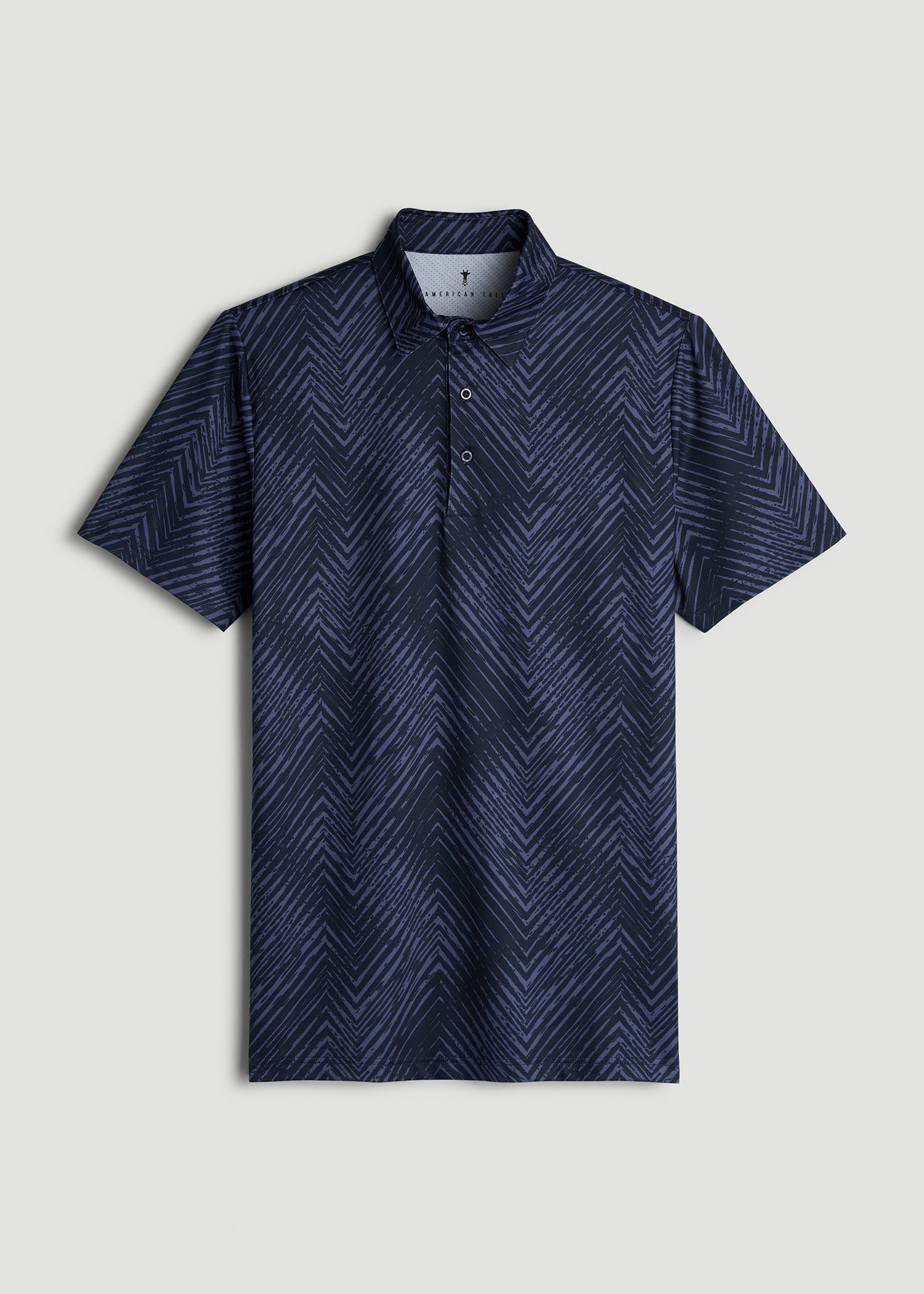 American Tall Online Shop | Golf Performance Polo Shirt for Tall Men in Future Dusk Chevron