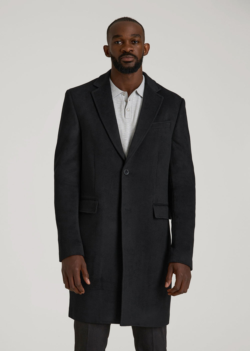 American Tall Sale | Wool Coat for Tall Men in Black