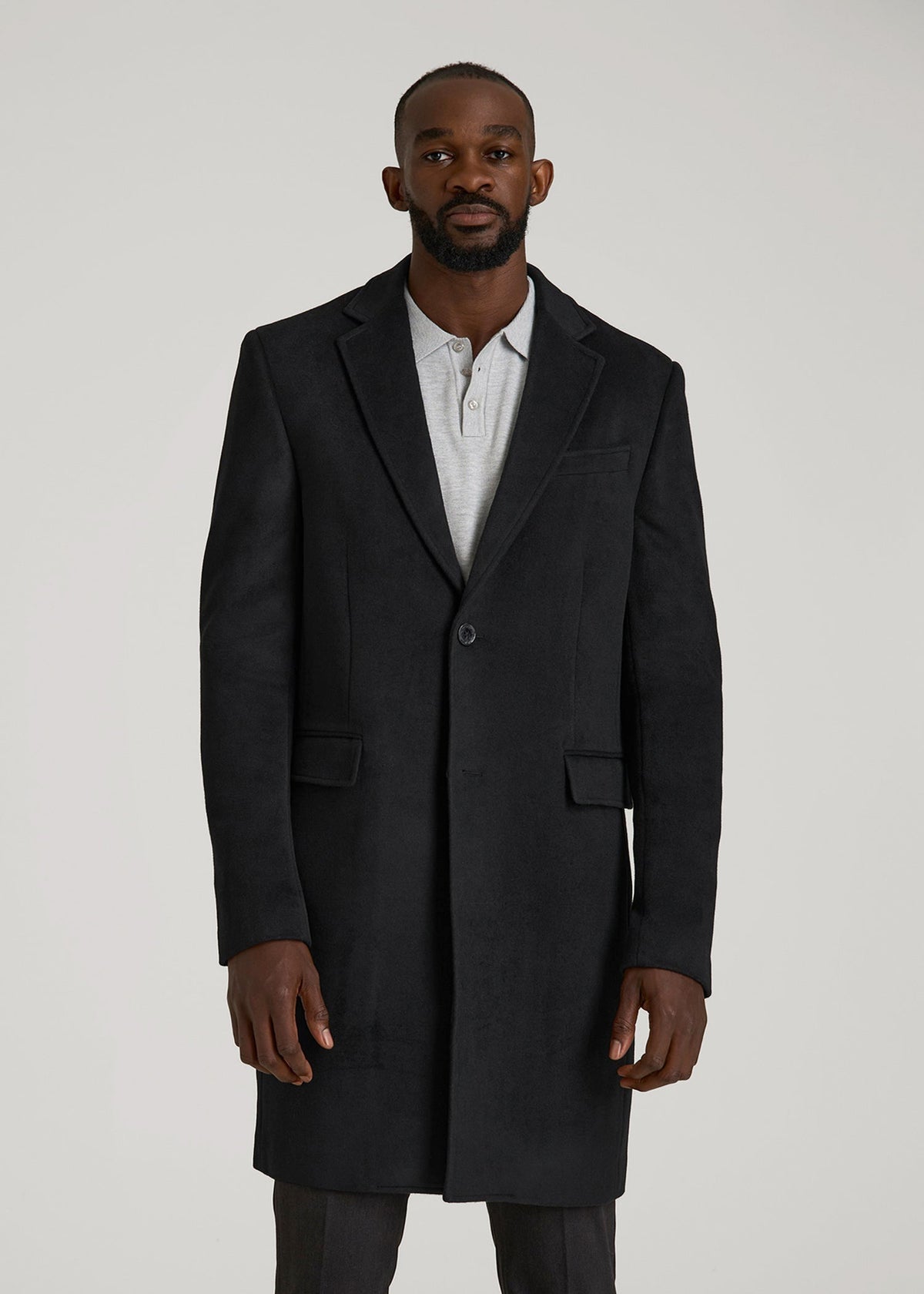 American Tall Sale | Wool Coat for Tall Men in Black