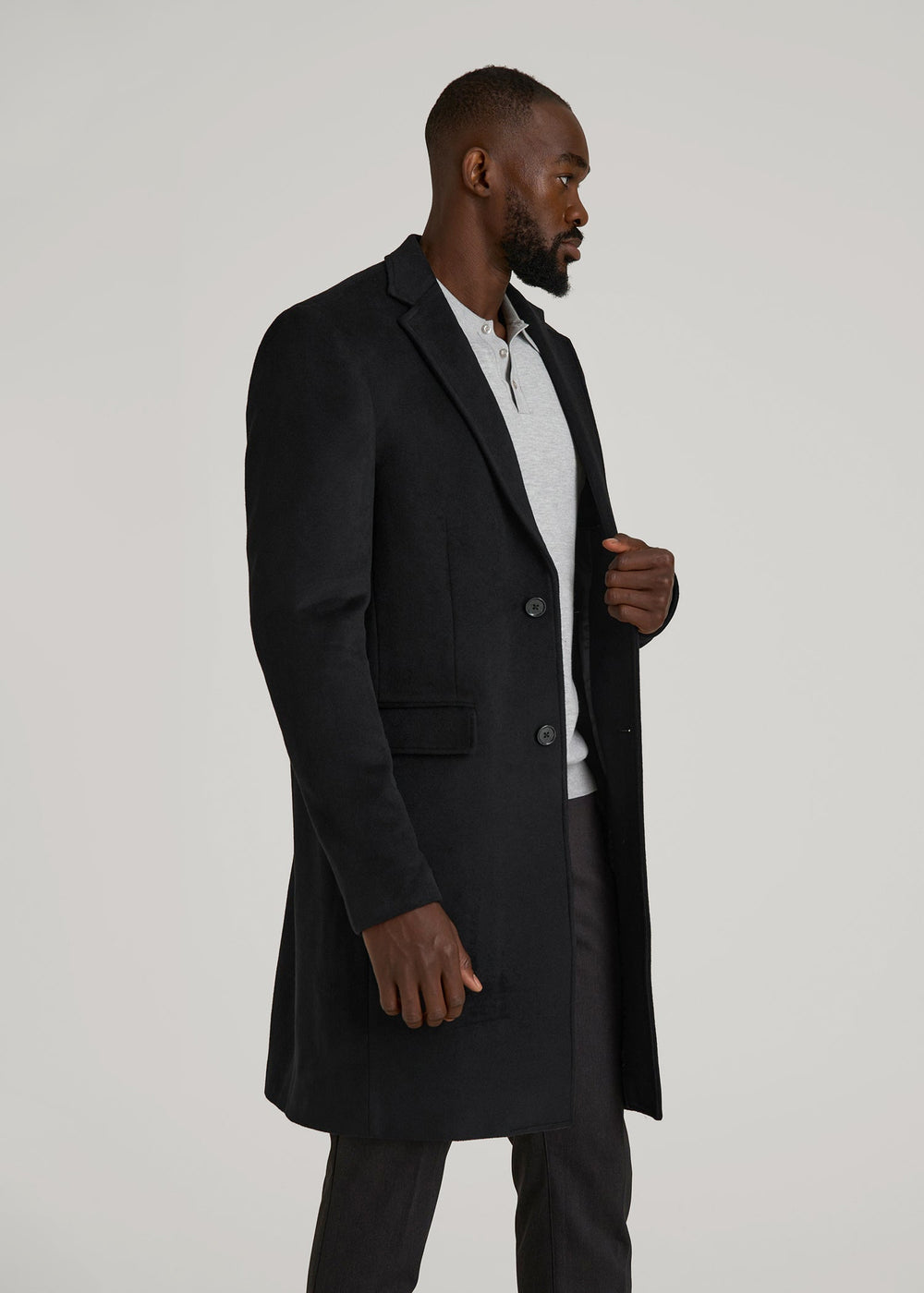 American Tall Sale | Wool Coat for Tall Men in Black