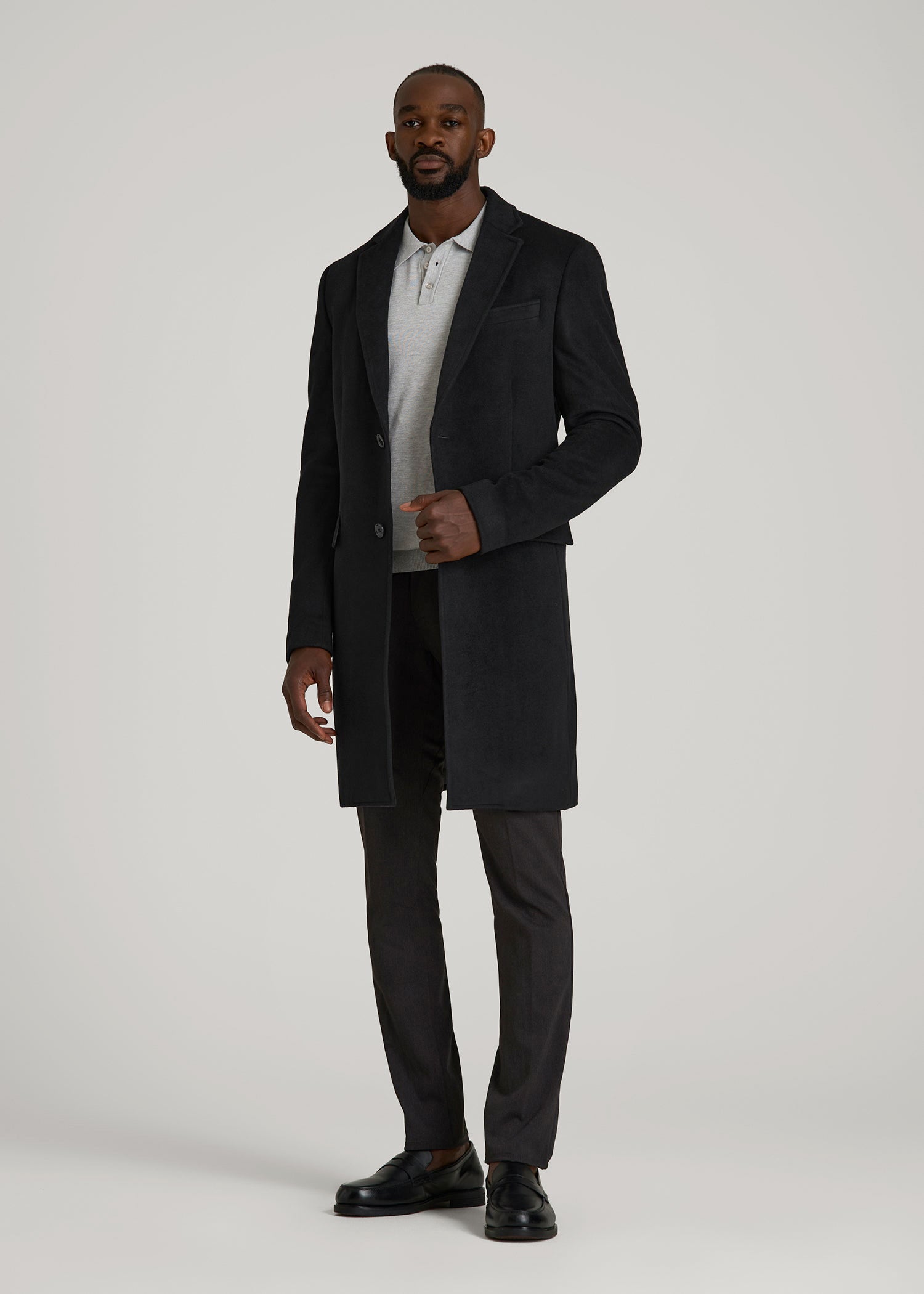 American Tall Sale | Wool Coat for Tall Men in Black