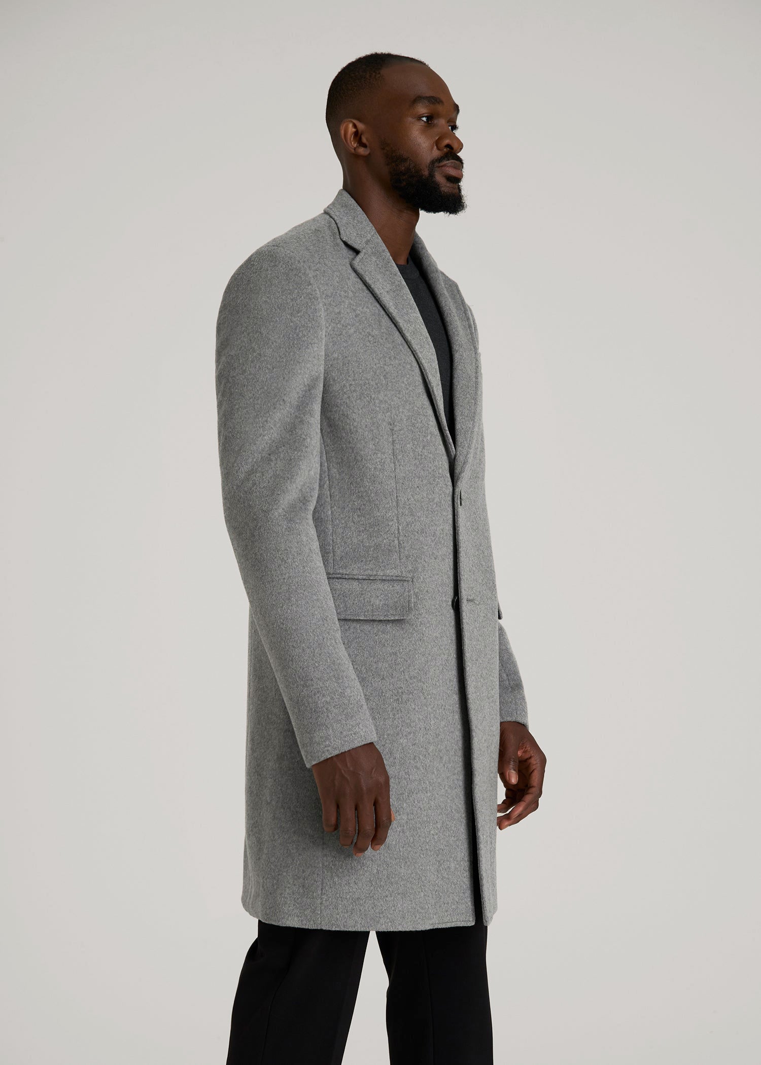 American Tall Outlet | Wool Coat for Tall Men in Mid Grey Mix