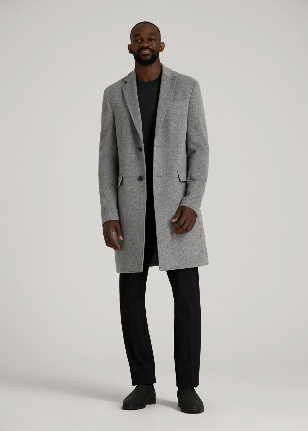 American Tall Outlet | Wool Coat for Tall Men in Mid Grey Mix