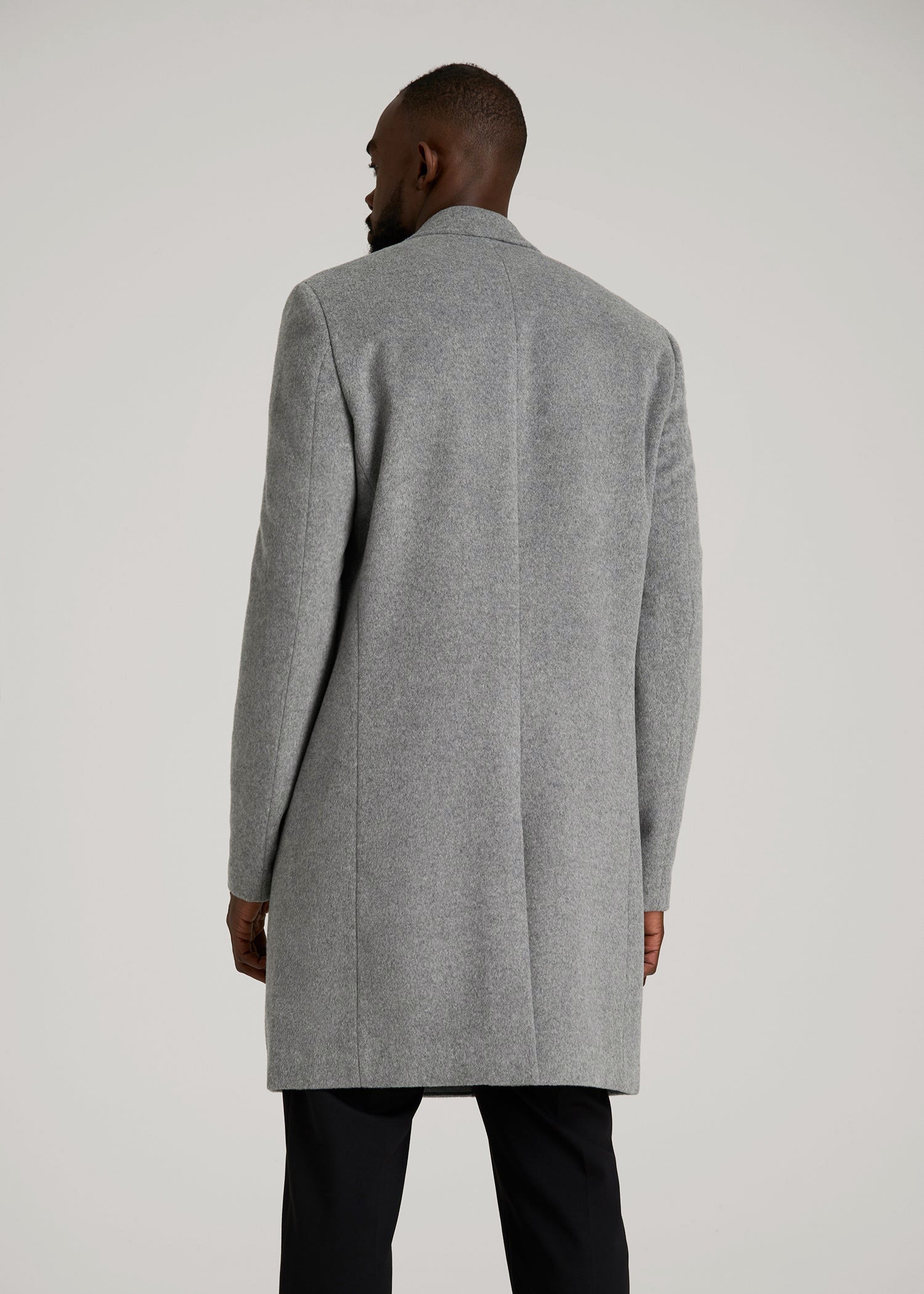 American Tall Outlet | Wool Coat for Tall Men in Mid Grey Mix