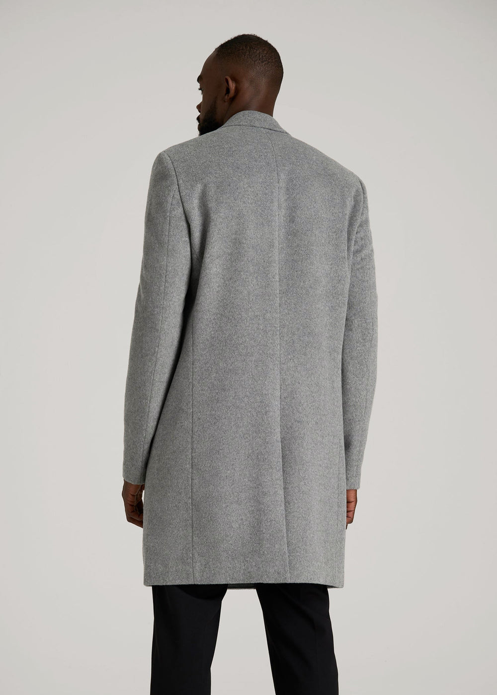 American Tall Outlet | Wool Coat for Tall Men in Mid Grey Mix