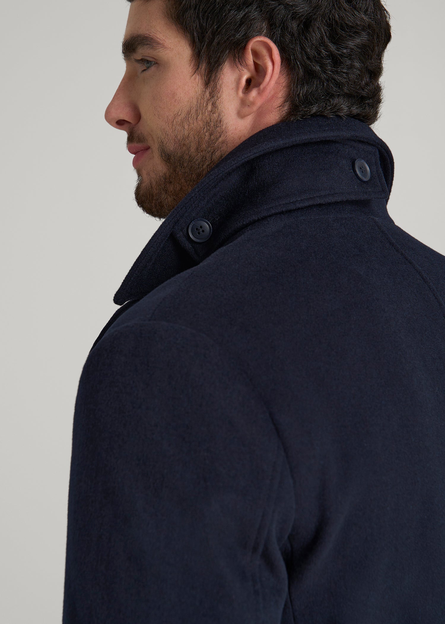 American Tall For Sale | Double-Breasted Wool Peacoat for Tall Men in Deep Navy