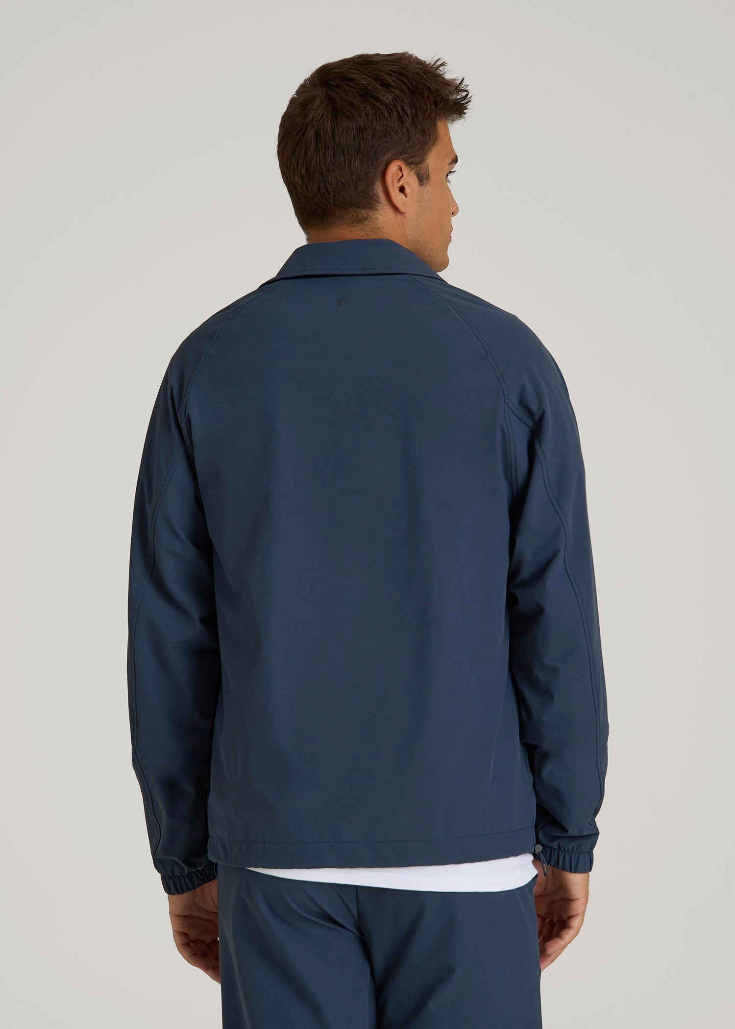 American Tall Online | Flex Nylon Collared Jacket for Tall Men in Navy Blue