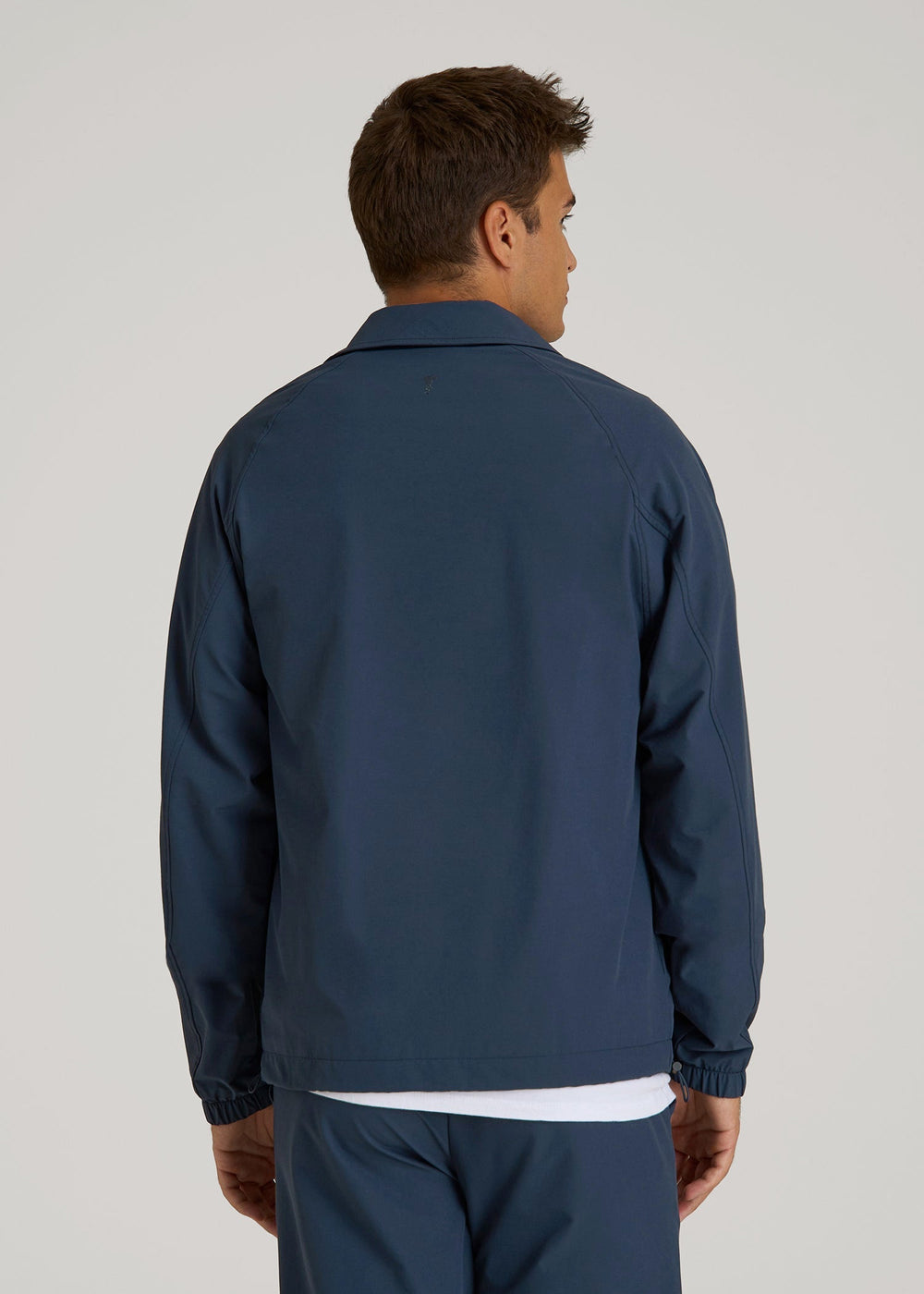 American Tall Online | Flex Nylon Collared Jacket for Tall Men in Navy Blue