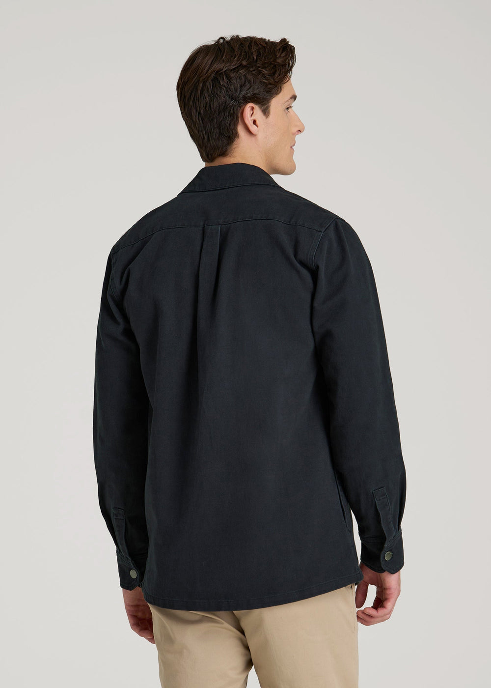 American Tall Sale | Casual Twill Shirt Jacket for Tall Men in Evening Blue