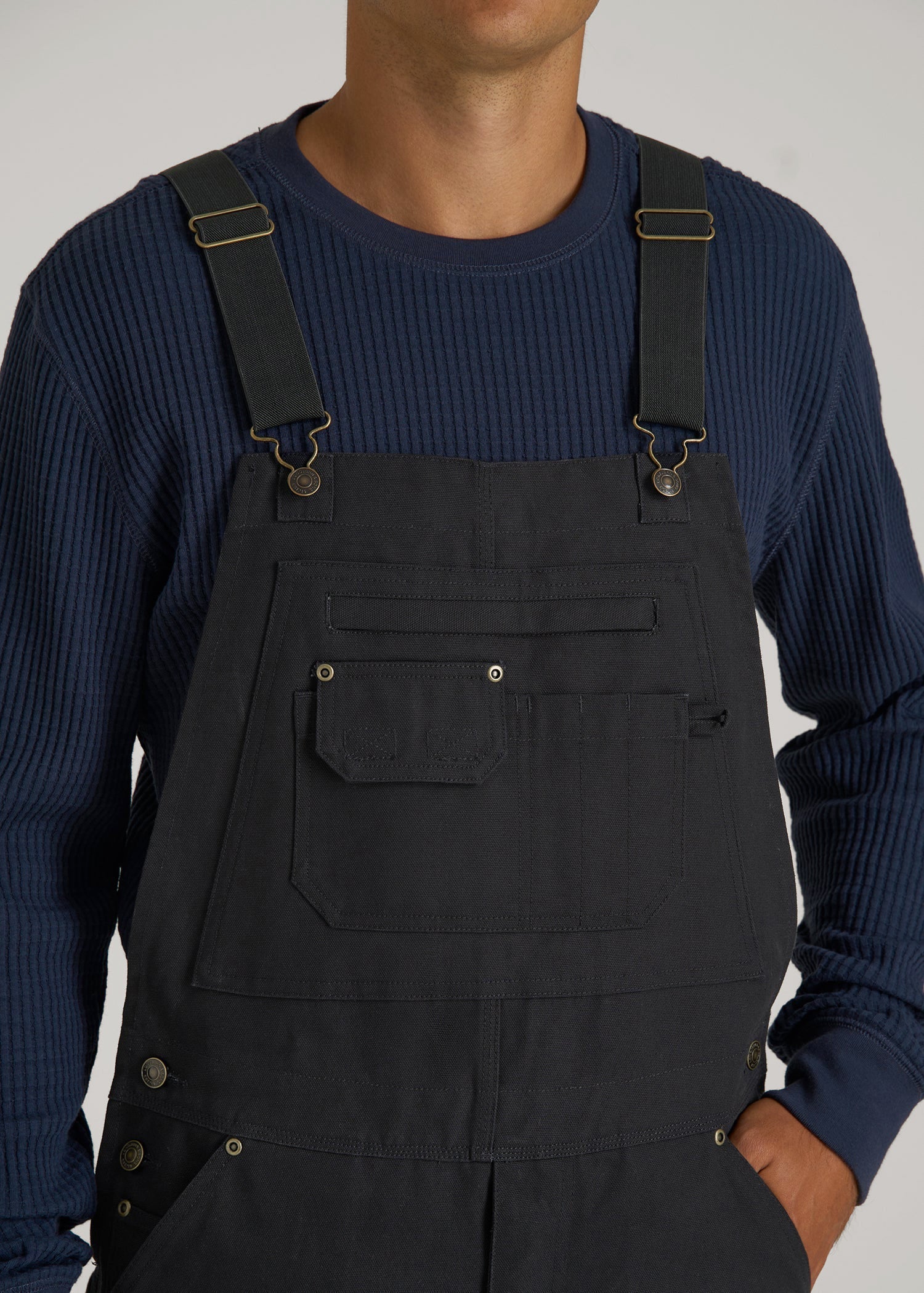 American Tall For Sale | LJ&S Canvas Bib Overalls for Tall Men in Black