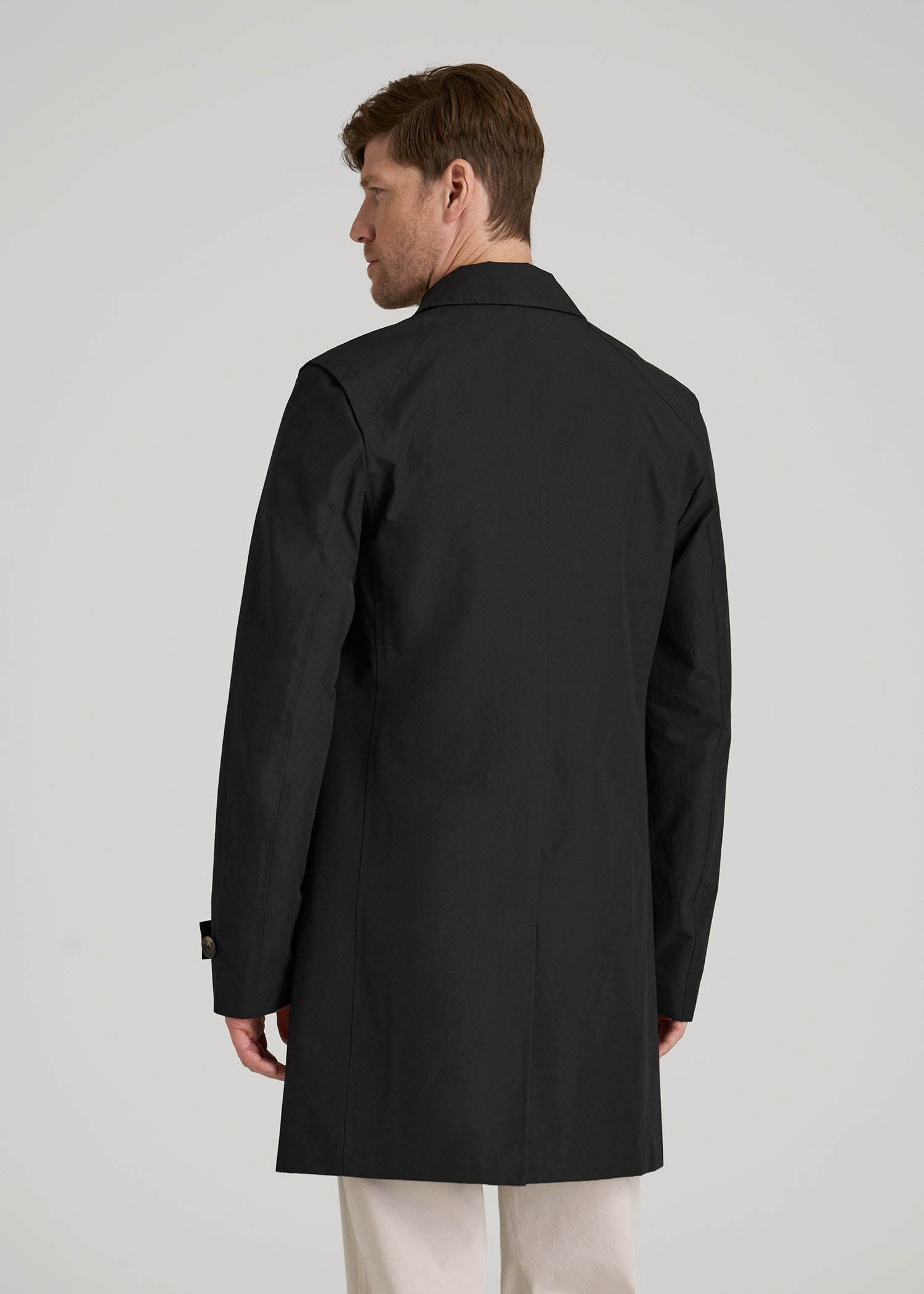 American Tall Online Shop | Minimalist Trench Coat for Tall Men in Black