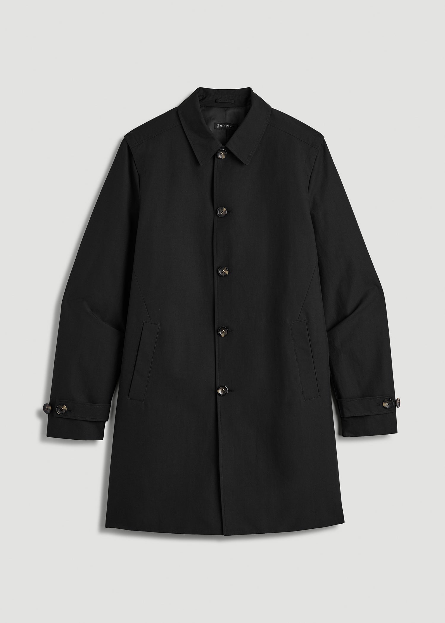 American Tall Online Shop | Minimalist Trench Coat for Tall Men in Black