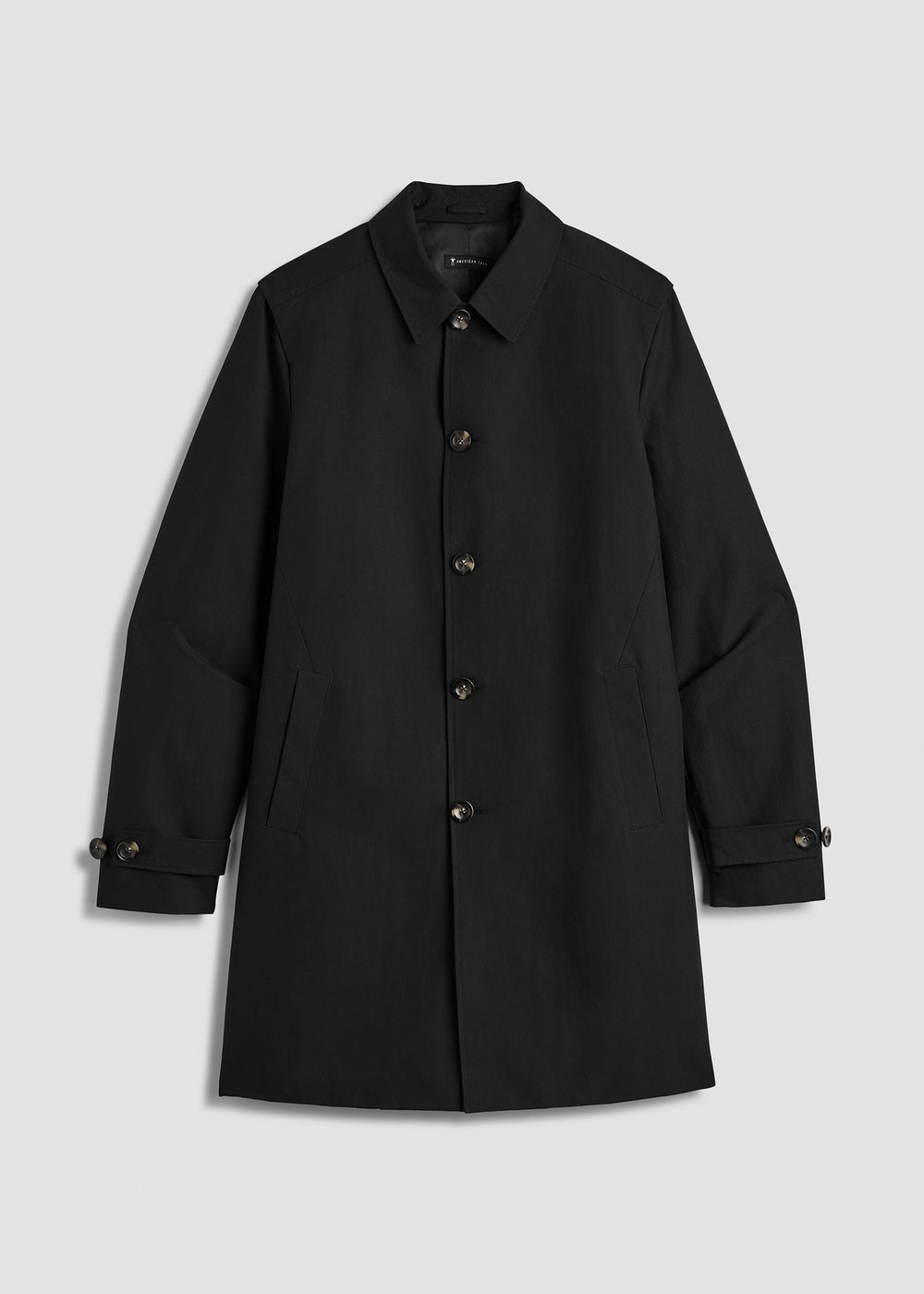 American Tall Online Shop | Minimalist Trench Coat for Tall Men in Black