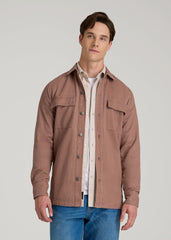 American Tall Outlet | Casual Twill Shirt Jacket for Tall Men in Nutmeg