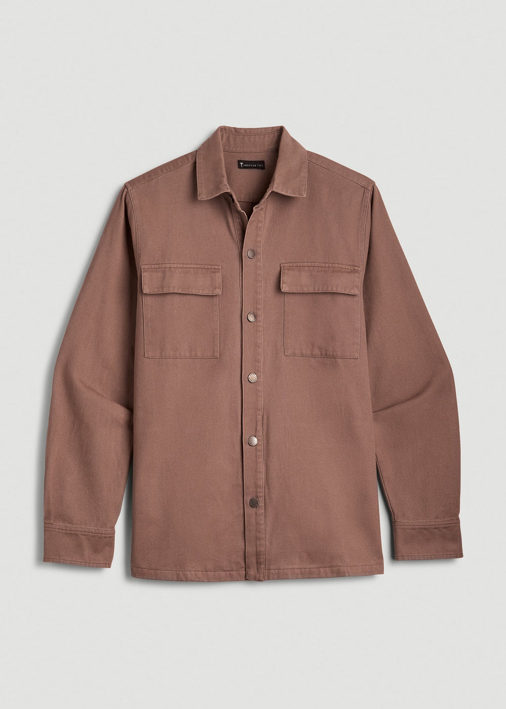 American Tall Outlet | Casual Twill Shirt Jacket for Tall Men in Nutmeg