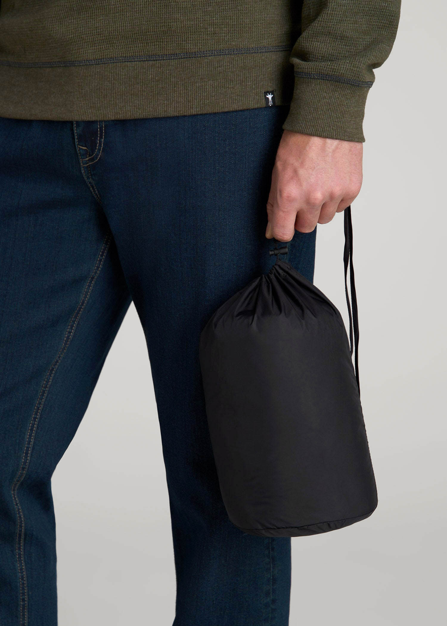 American Tall For Sale | Packable Puffer Vest for Tall Men in Black