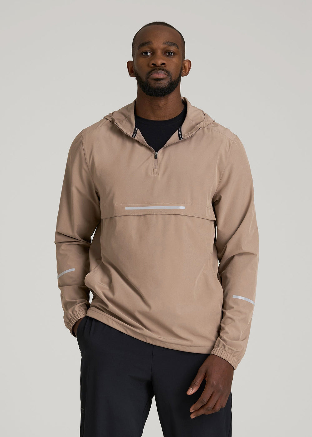 American Tall Online | Featherweight Packable Anorak for Tall Men in Dark Sand