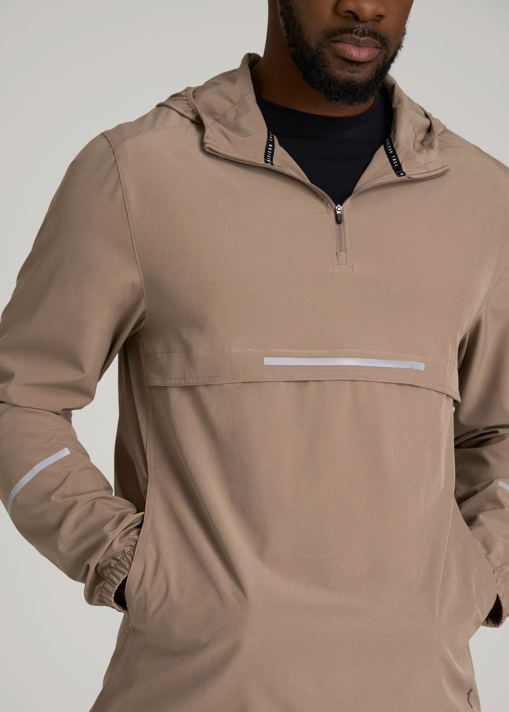 American Tall Online | Featherweight Packable Anorak for Tall Men in Dark Sand