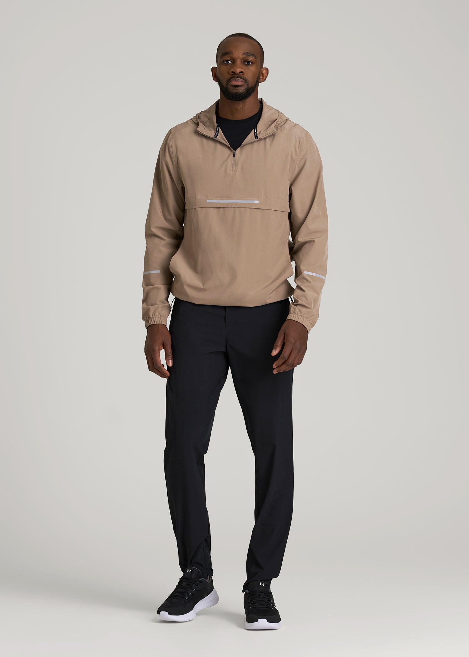American Tall Online | Featherweight Packable Anorak for Tall Men in Dark Sand
