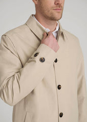 American Tall Sale | Minimalist Trench Coat for Tall Men in Light Khaki