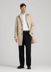 American Tall Sale | Minimalist Trench Coat for Tall Men in Light Khaki
