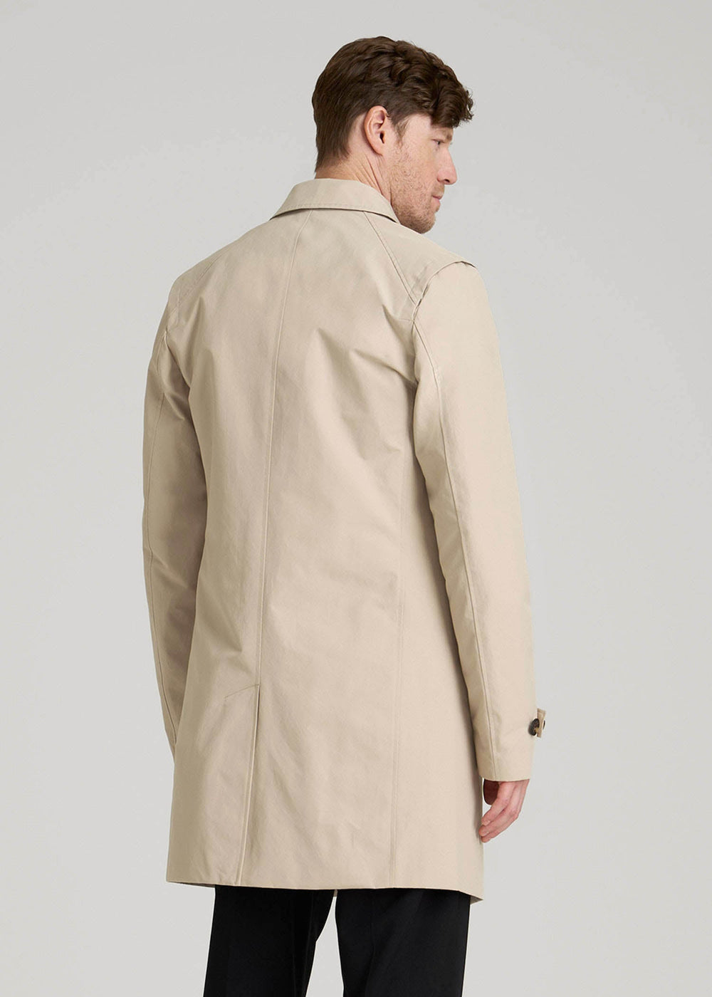 American Tall Sale | Minimalist Trench Coat for Tall Men in Light Khaki