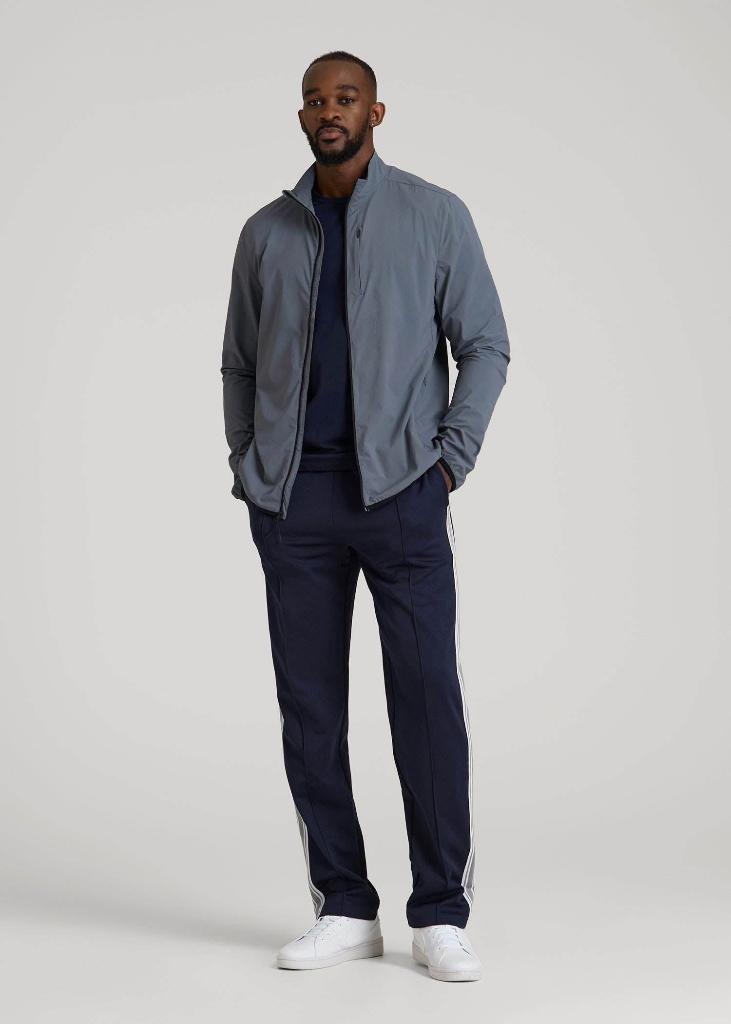 American Tall Outlet | Softshell Jacket for Outdoor Training for Tall Men in Smoky Blue