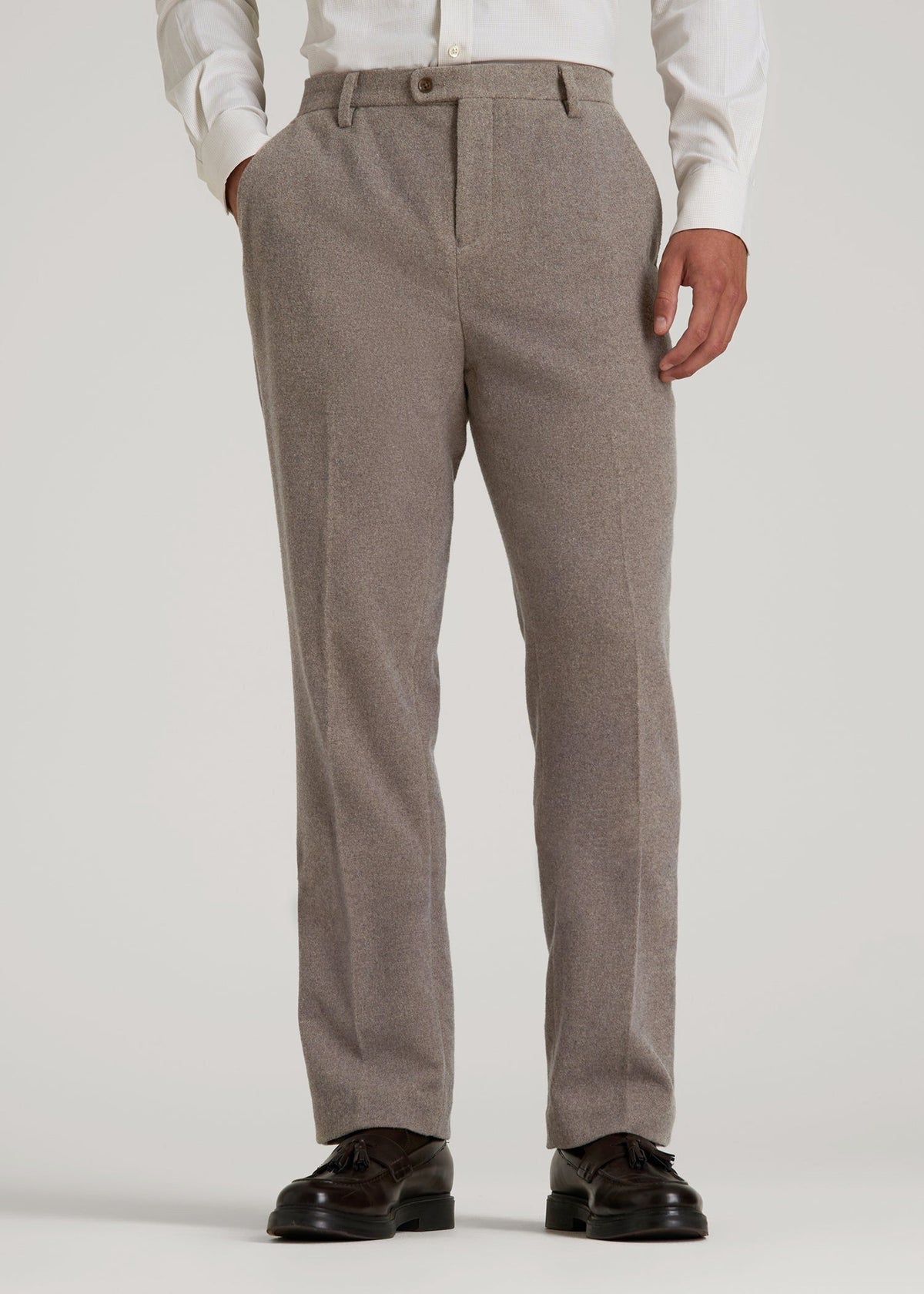 American Tall For Sale | Wool Blend Dress Pants for Tall Men in Taupe Mix
