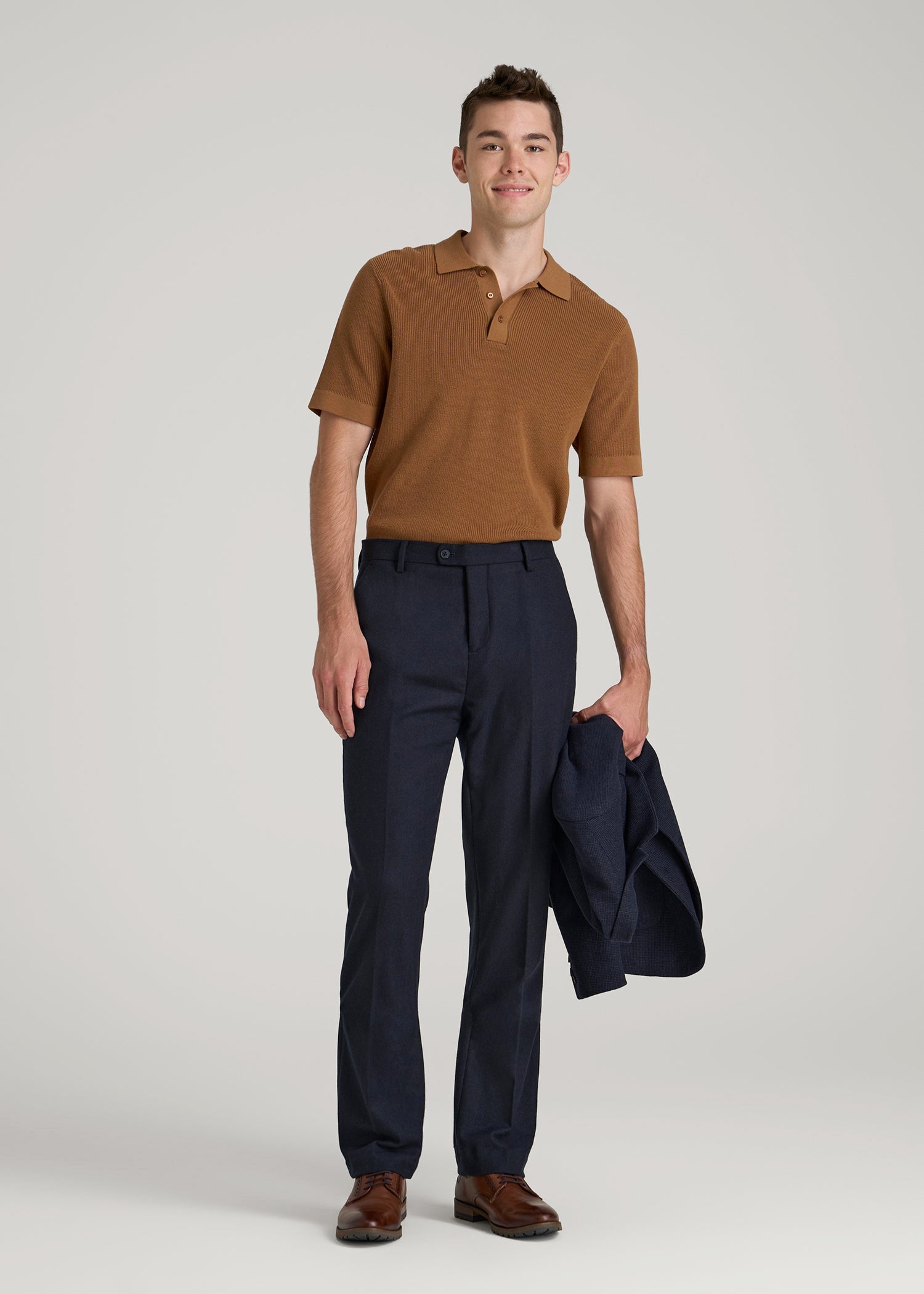 American Tall Online Shop | Wool Blend Dress Pants for Tall Men in Raven Blue