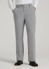 American Tall Discount | Wool Blend Dress Pants for Tall Men in Tin Grey Mix