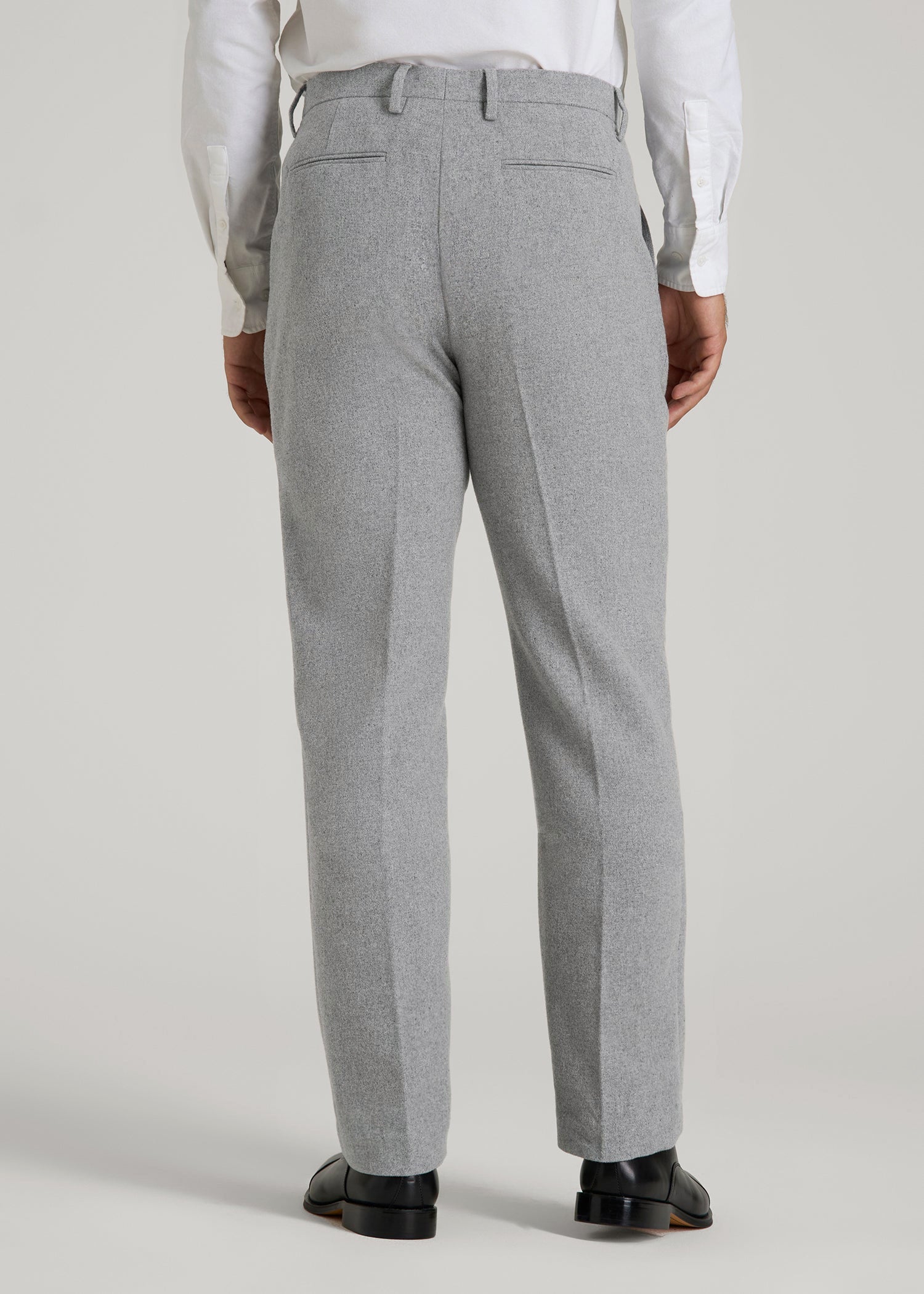American Tall Discount | Wool Blend Dress Pants for Tall Men in Tin Grey Mix
