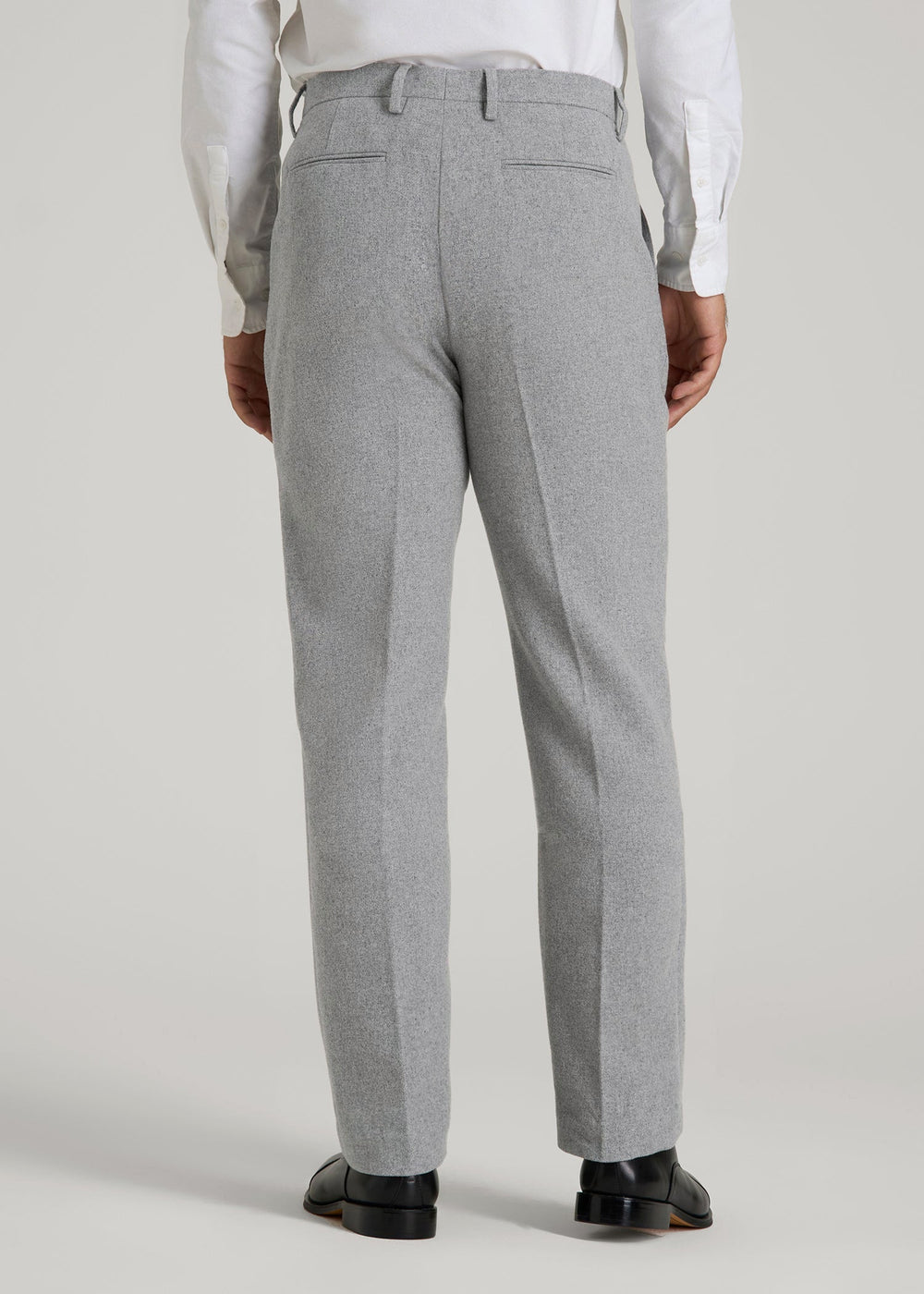 American Tall Discount | Wool Blend Dress Pants for Tall Men in Tin Grey Mix