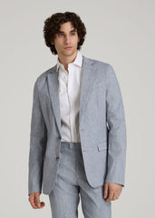 American Tall Online | Stretch Linen Blazer for Tall Men in Navy Linen