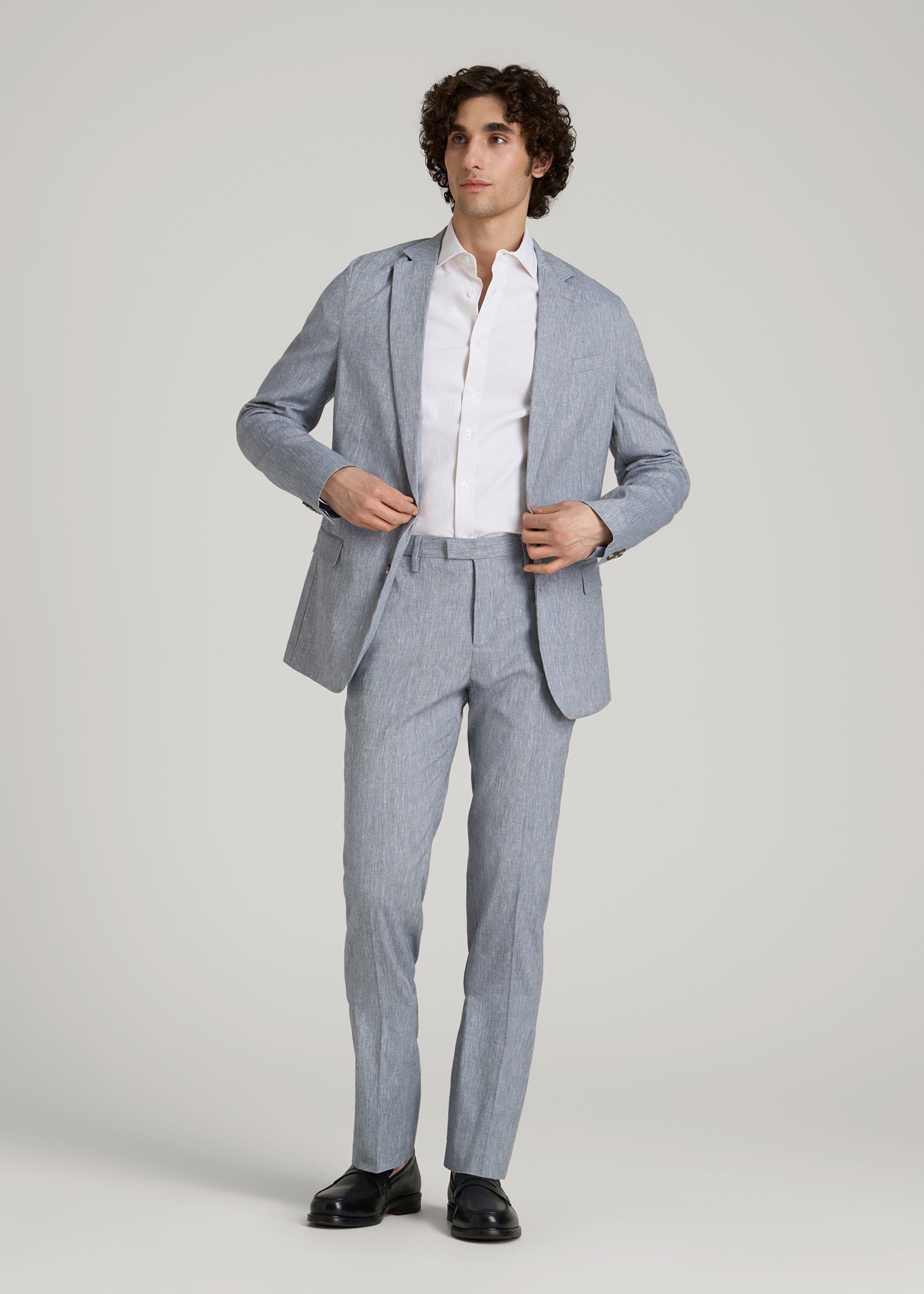 American Tall Online | Stretch Linen Blazer for Tall Men in Navy Linen