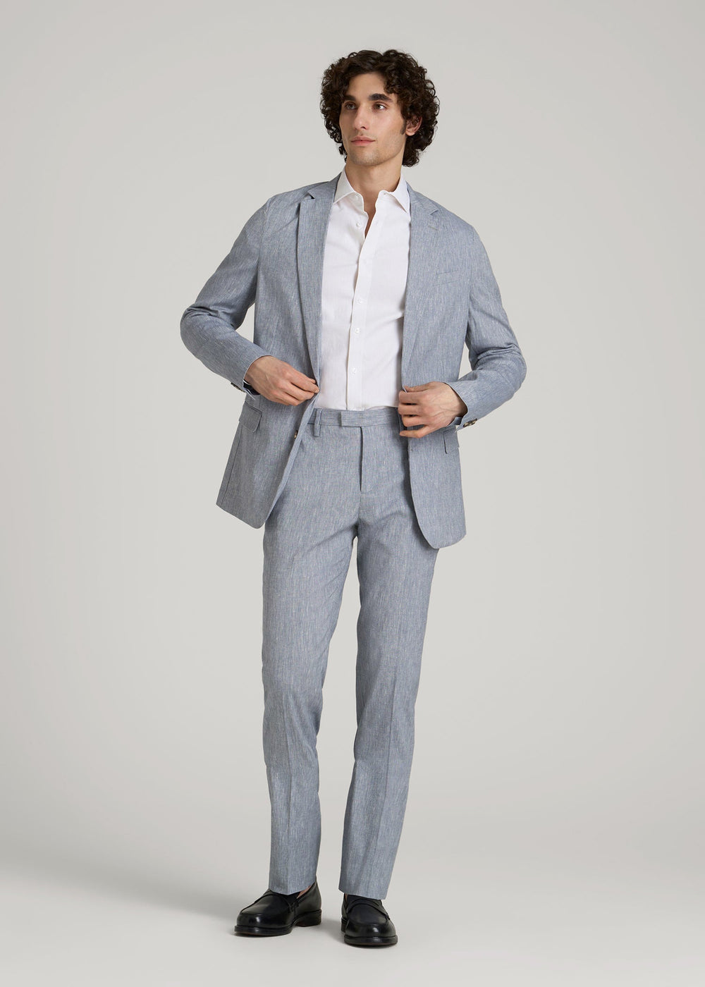 American Tall Online | Stretch Linen Blazer for Tall Men in Navy Linen