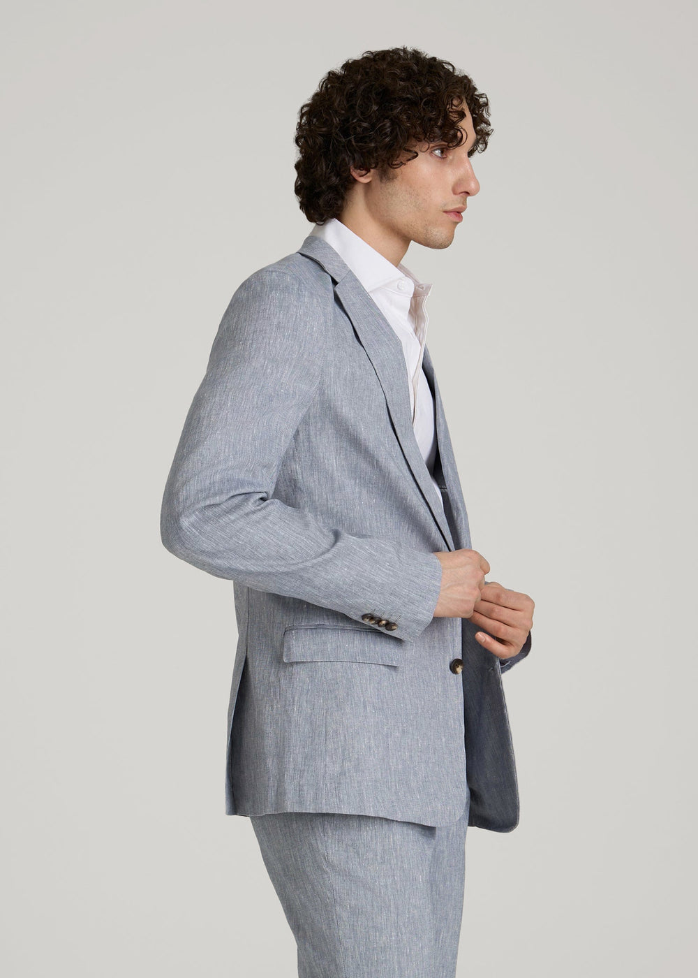 American Tall Online | Stretch Linen Blazer for Tall Men in Navy Linen