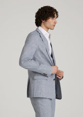 American Tall Online | Stretch Linen Blazer for Tall Men in Navy Linen