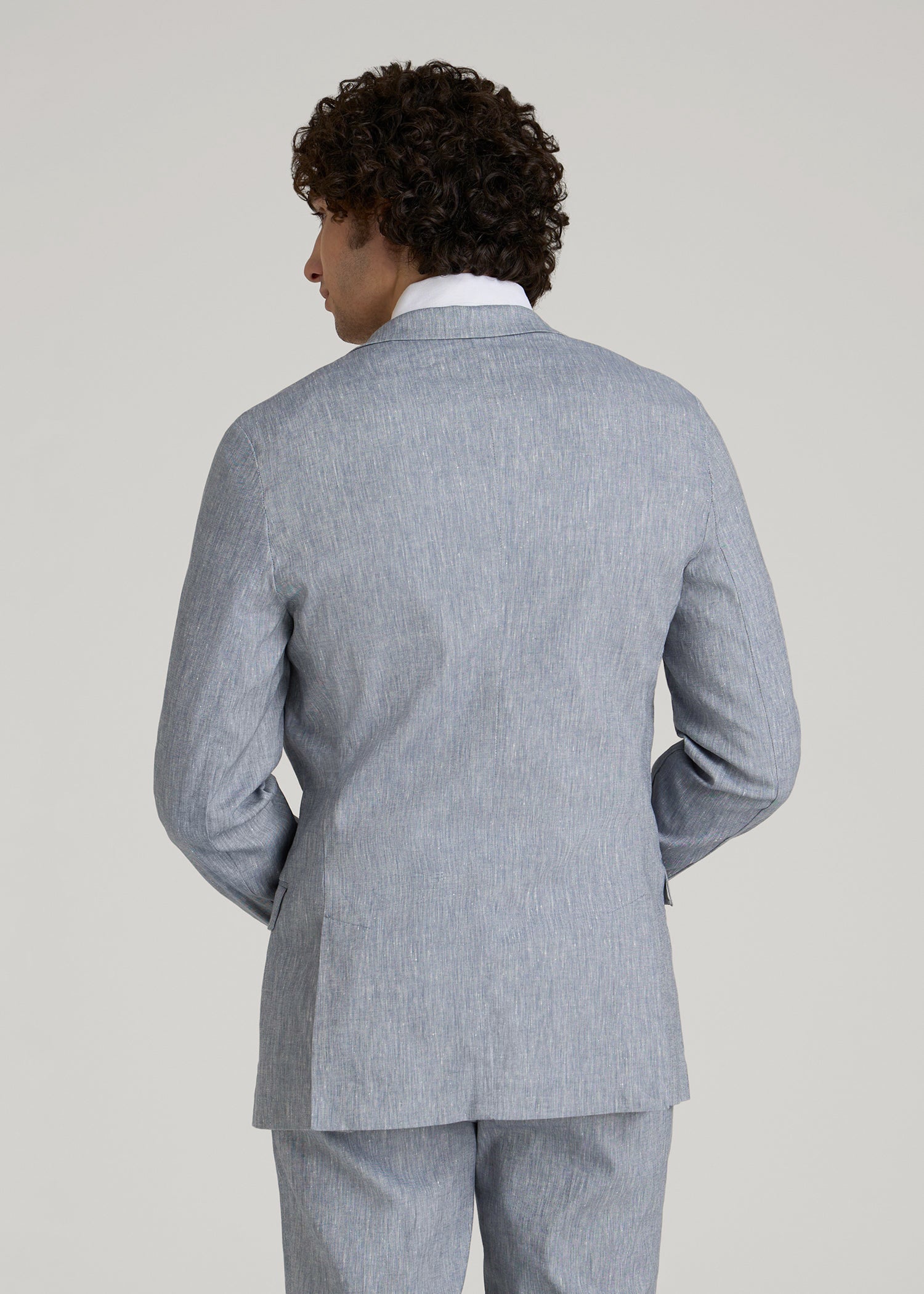 American Tall Online | Stretch Linen Blazer for Tall Men in Navy Linen