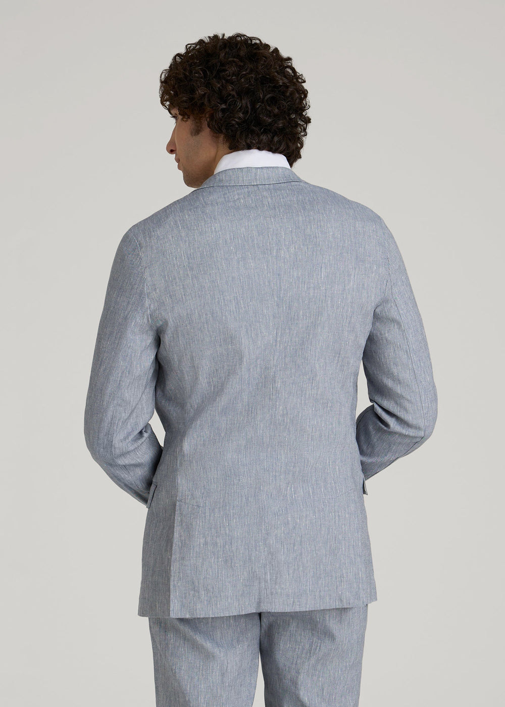 American Tall Online | Stretch Linen Blazer for Tall Men in Navy Linen