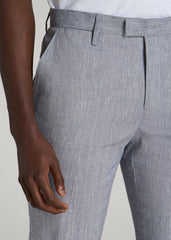 American Tall Sale | Stretch Linen Dress Pants for Tall Men in Navy Linen