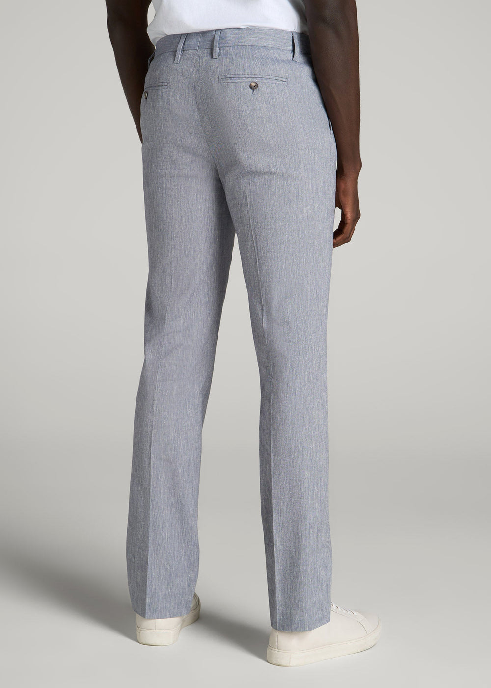 American Tall Sale | Stretch Linen Dress Pants for Tall Men in Navy Linen