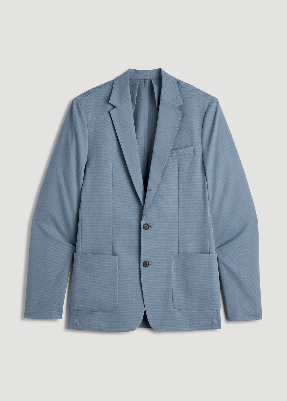 American Tall Online Shop | Textured Garment Washed Stretch Cotton Blazer for Tall Men in Chambray