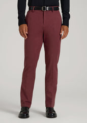 American Tall Discount | Flex Tech Suit Pants for Tall Men in Tawny Port Nailhead
