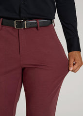 American Tall Discount | Flex Tech Suit Pants for Tall Men in Tawny Port Nailhead