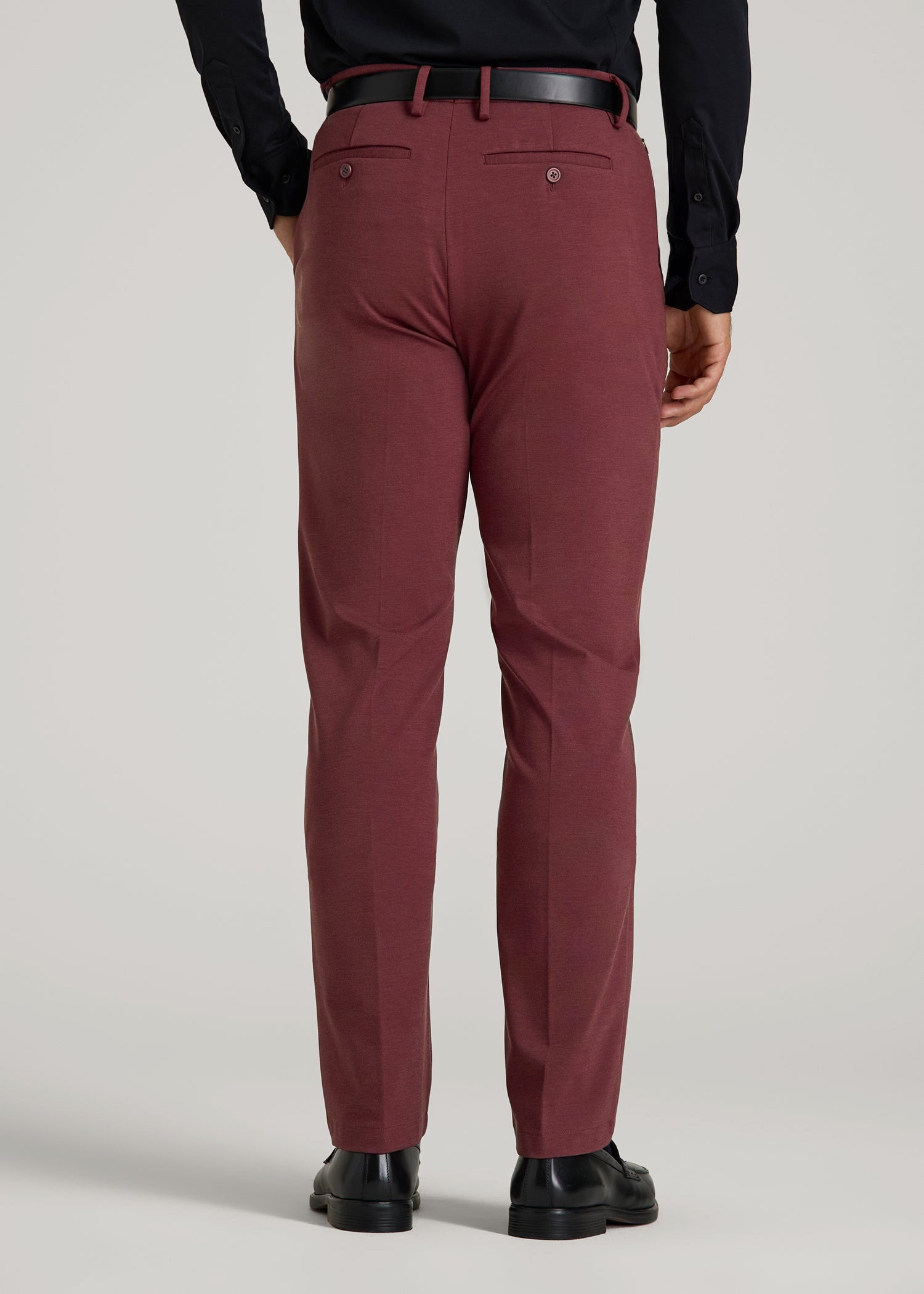 American Tall Discount | Flex Tech Suit Pants for Tall Men in Tawny Port Nailhead