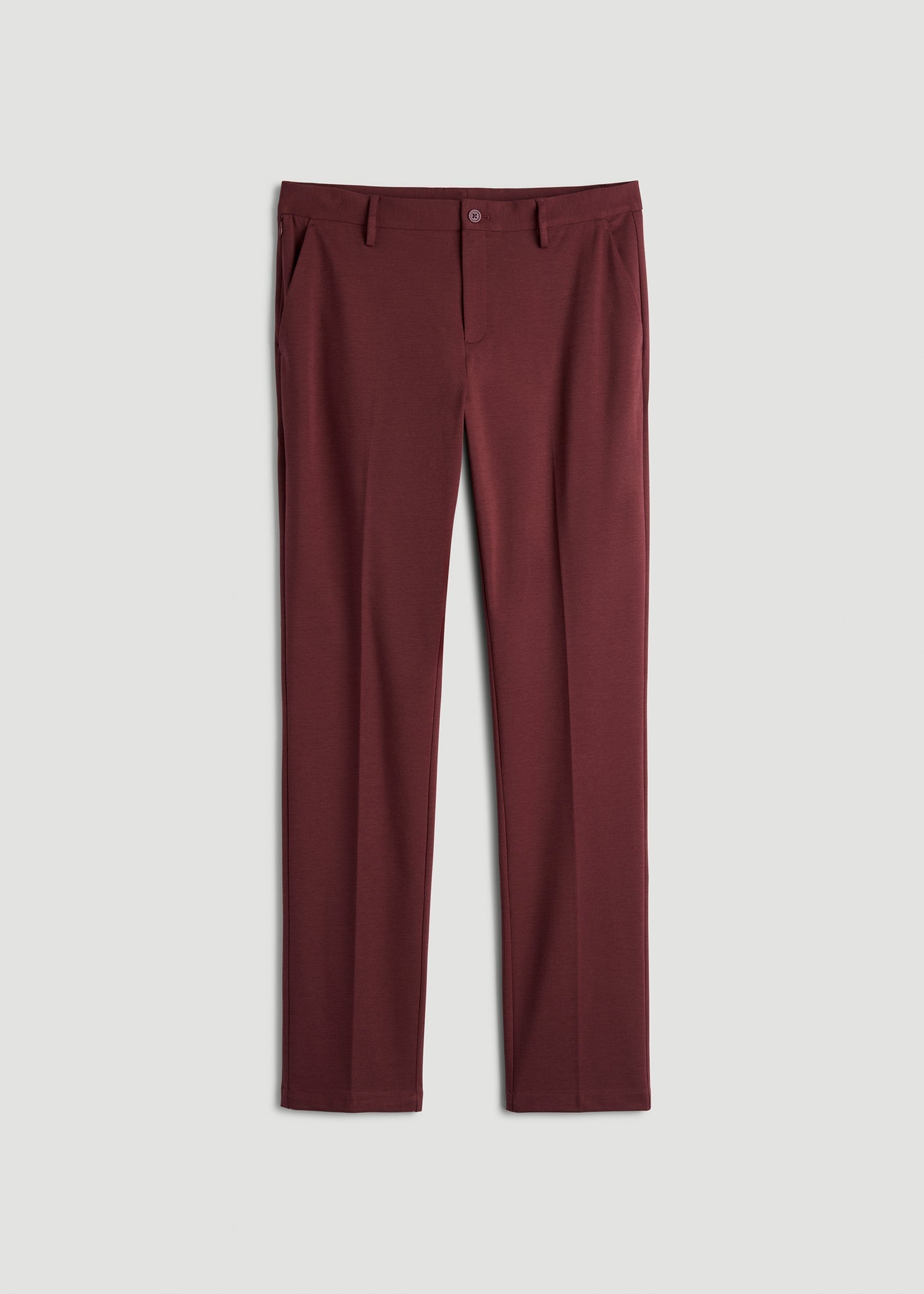 American Tall Discount | Flex Tech Suit Pants for Tall Men in Tawny Port Nailhead