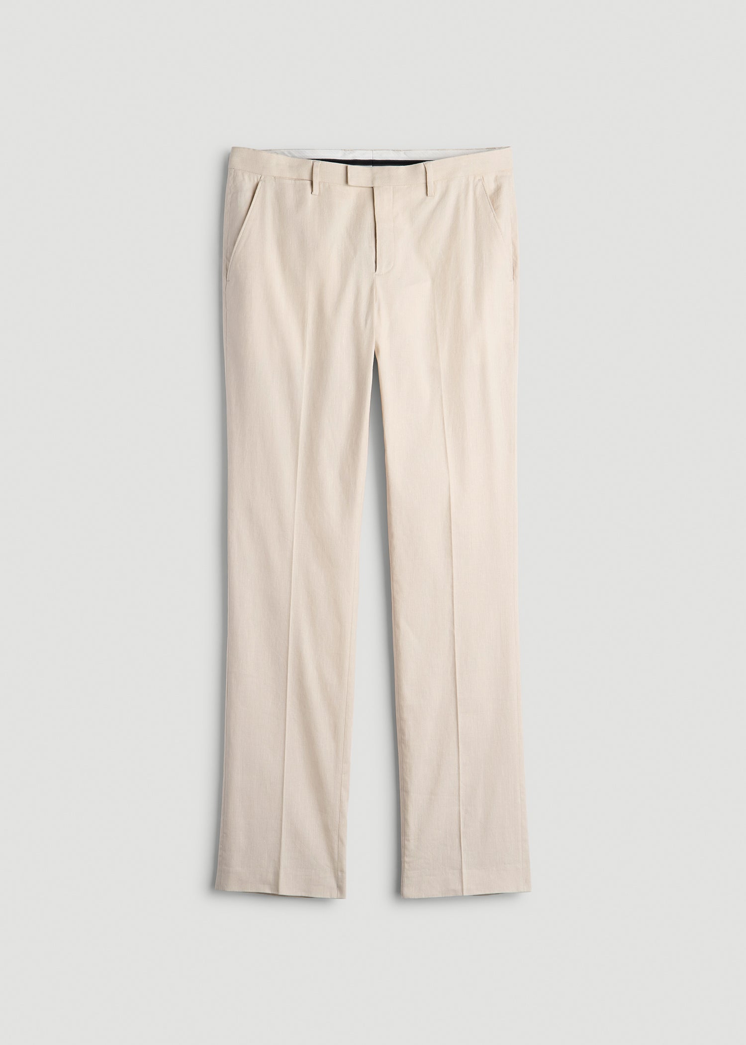 American Tall Sale | Stretch Linen Dress Pants for Tall Men in Light Beige Linen