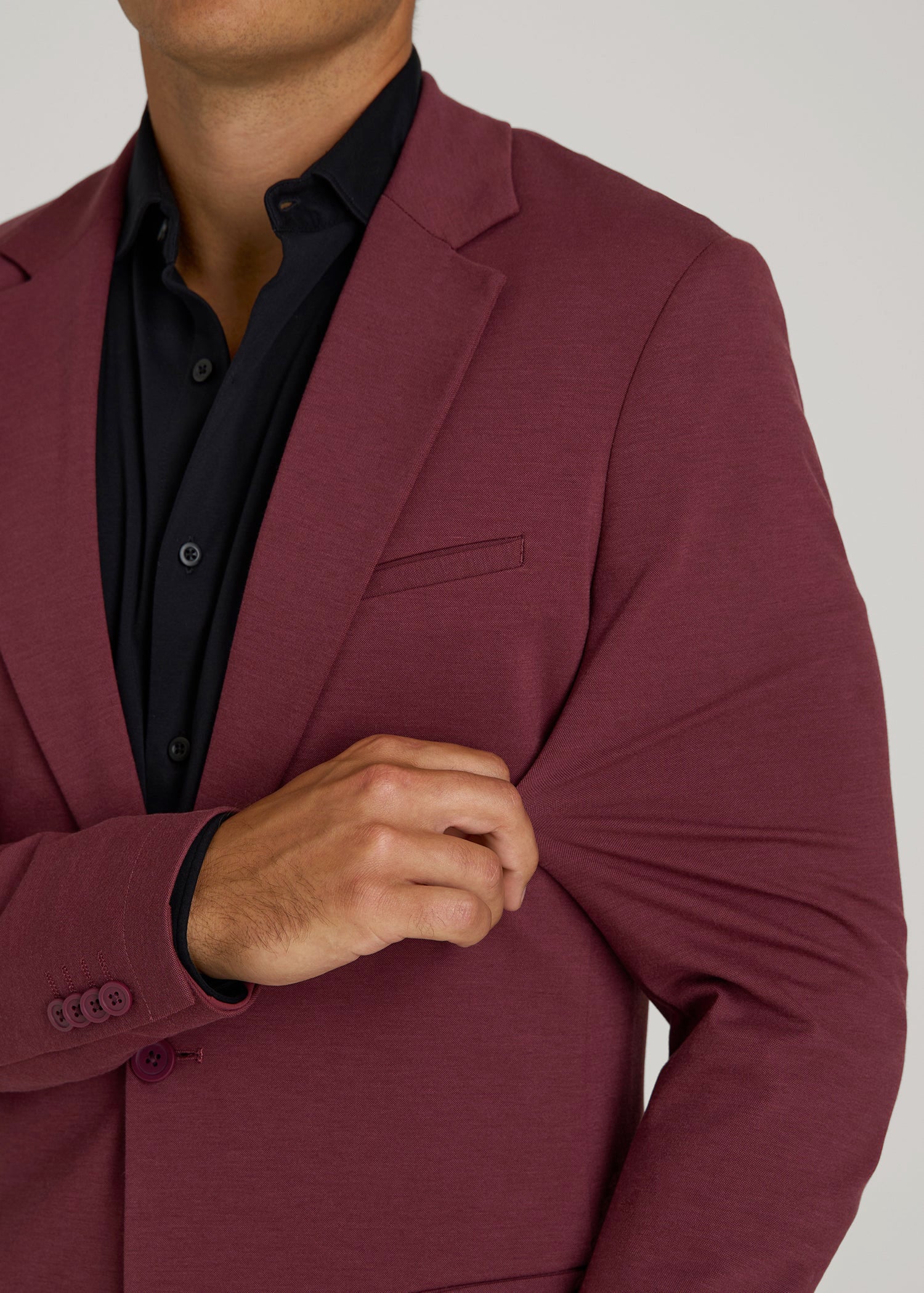 American Tall Outlet | Flex Tech Suit Jacket for Tall Men in Tawny Port Nailhead