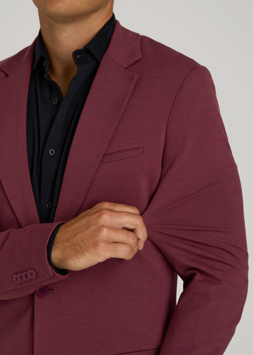 American Tall Outlet | Flex Tech Suit Jacket for Tall Men in Tawny Port Nailhead